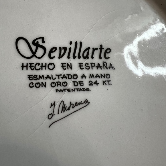 Vibrant [Sevillarte] Hanging 9" Plate <Hecho En Espana> Signed Art + 24 KT. GOLD - Picture 5 of 13